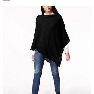 Charter Club Black Poncho Cashmere Sweater